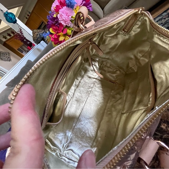 Rare Michael Kors Large Rose Gold Metallic Grayson Bag - Picture 5 of 13